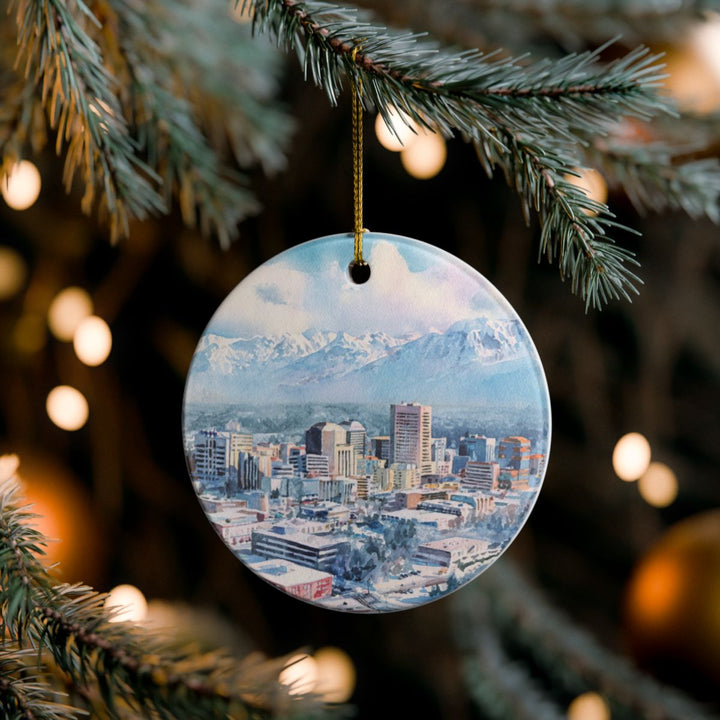 Anchorage Alaska USA Ornament: Unique Anchorage Souvenir, Anchorage Alaska Xmas Decor, and Authentic Anchorage Gift