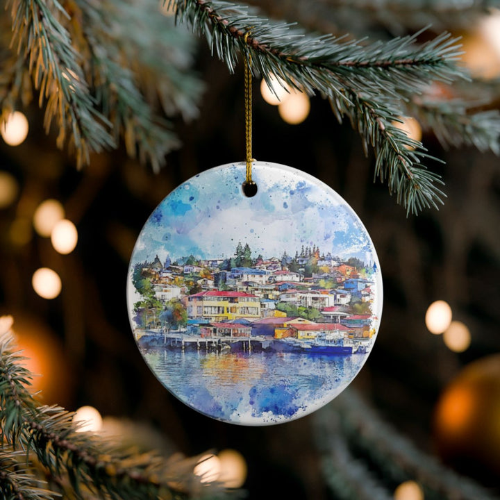 Ancud Chile Ornament: Unique Ancud Souvenir, Ancud Chile Xmas Decor, and Authentic Ancud Gift