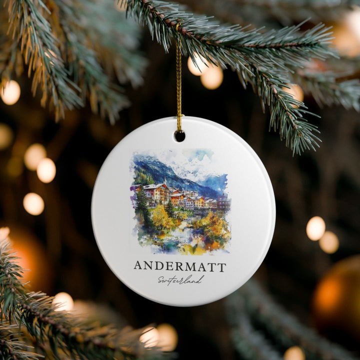 Andermatt Switzerland Ornament: Unique Andermatt Souvenir, Andermatt Switzerland Xmas Decor, and Authentic Andermatt Gift