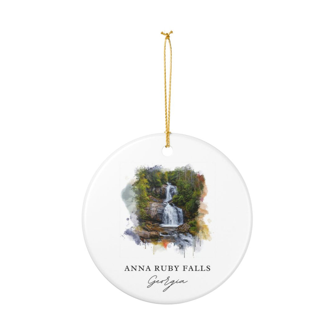 Anna Ruby Falls Georgia USA Ornament: Unique Anna Ruby Falls Souvenir, Anna Ruby Falls Georgia Xmas Decor, and Authentic Anna Ruby Falls Gift