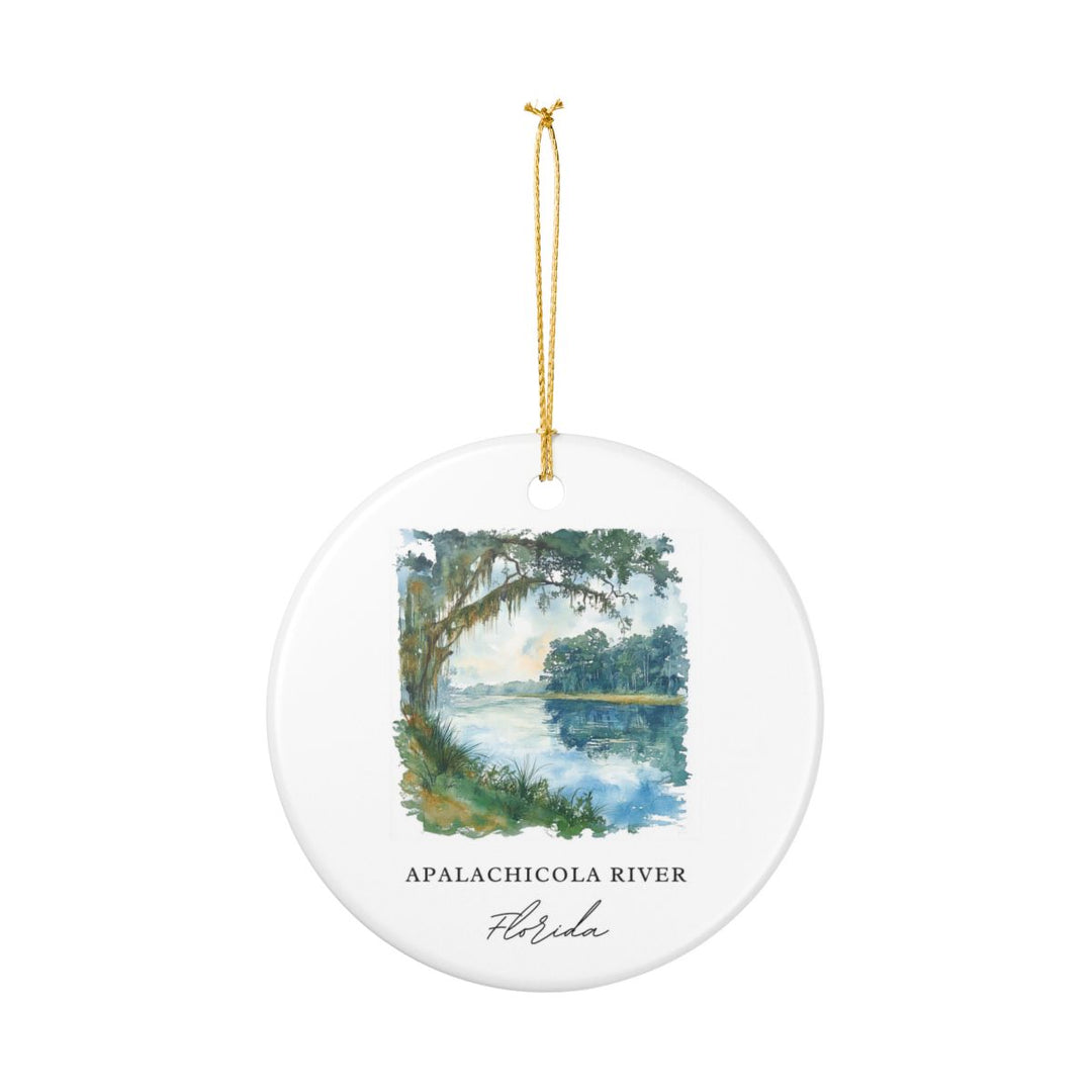 Apalachicola River Florida USA Ornament: Unique Apalachicola River Souvenir, Apalachicola River Florida Xmas Decor, and Authentic Apalachicola River Gift