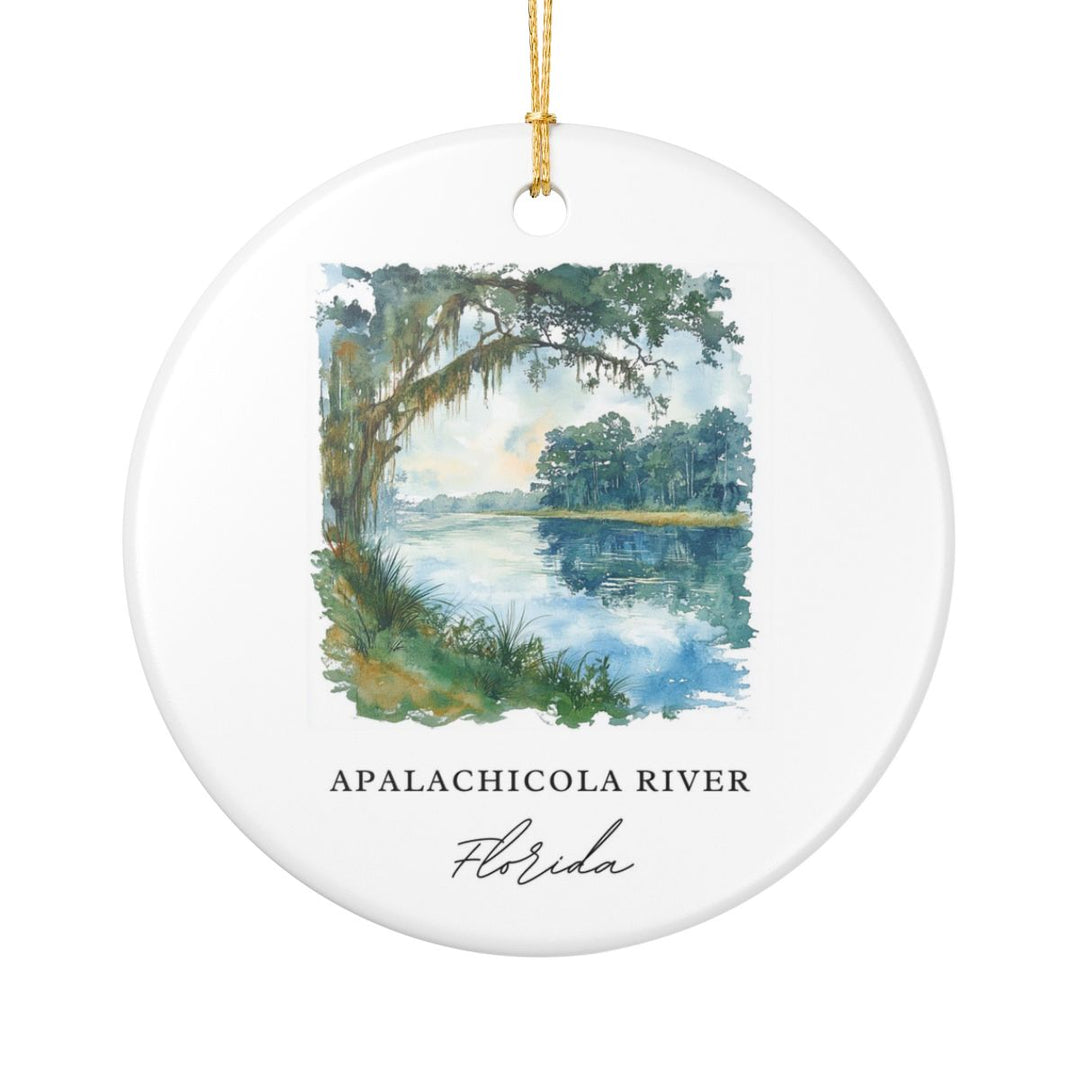 Apalachicola River Florida USA Ornament: Unique Apalachicola River Souvenir, Apalachicola River Florida Xmas Decor, and Authentic Apalachicola River Gift