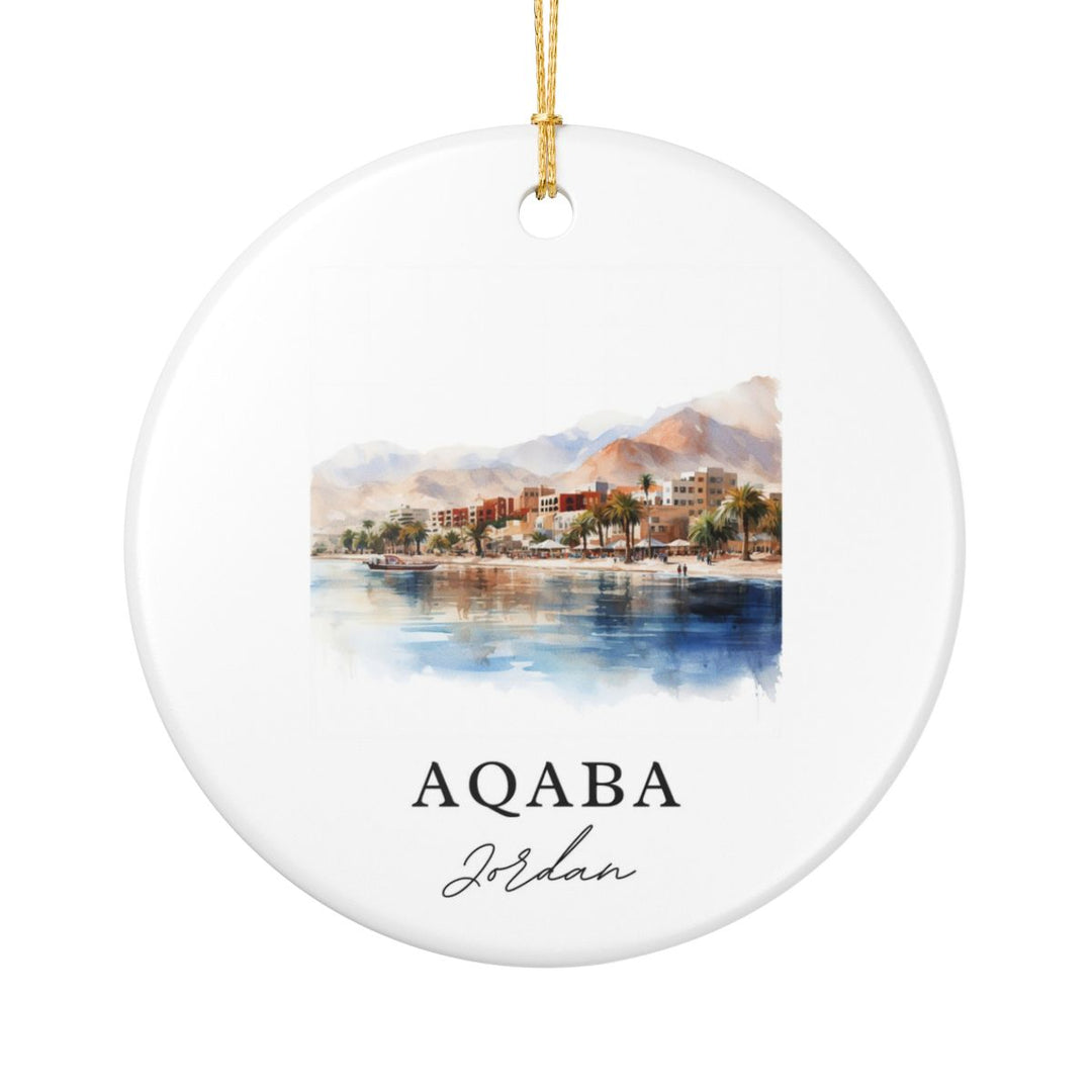Aqaba Jordan Ornament: Unique Aqaba Jordan Souvenir, Aqaba Jordan Xmas Decor, and Authentic Aqaba Jordan Gift