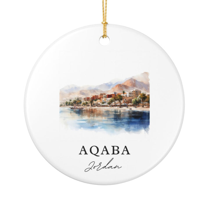 Aqaba Jordan Ornament: Unique Aqaba Jordan Souvenir, Aqaba Jordan Xmas Decor, and Authentic Aqaba Jordan Gift