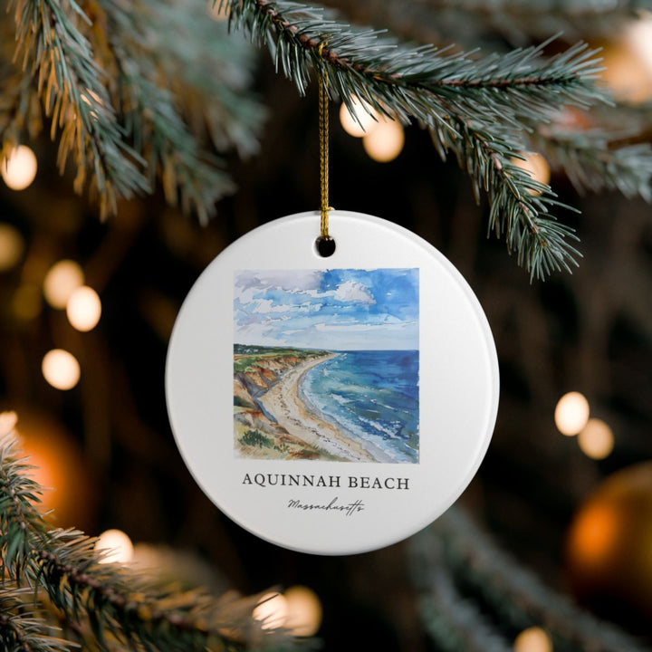 Aquinnah Massachusetts Ornament: Unique Aquinnah Souvenir, Aquinnah Massachusetts Xmas Decor, and Authentic Aquinnah Gift