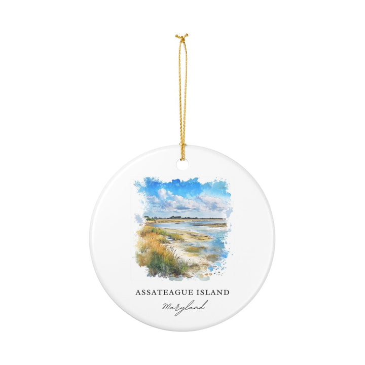 Assateague Island Maryland USA Ornament: Unique Assateague Island Souvenir, Assateague Island Maryland Xmas Decor, and Authentic Assateague Island Gift