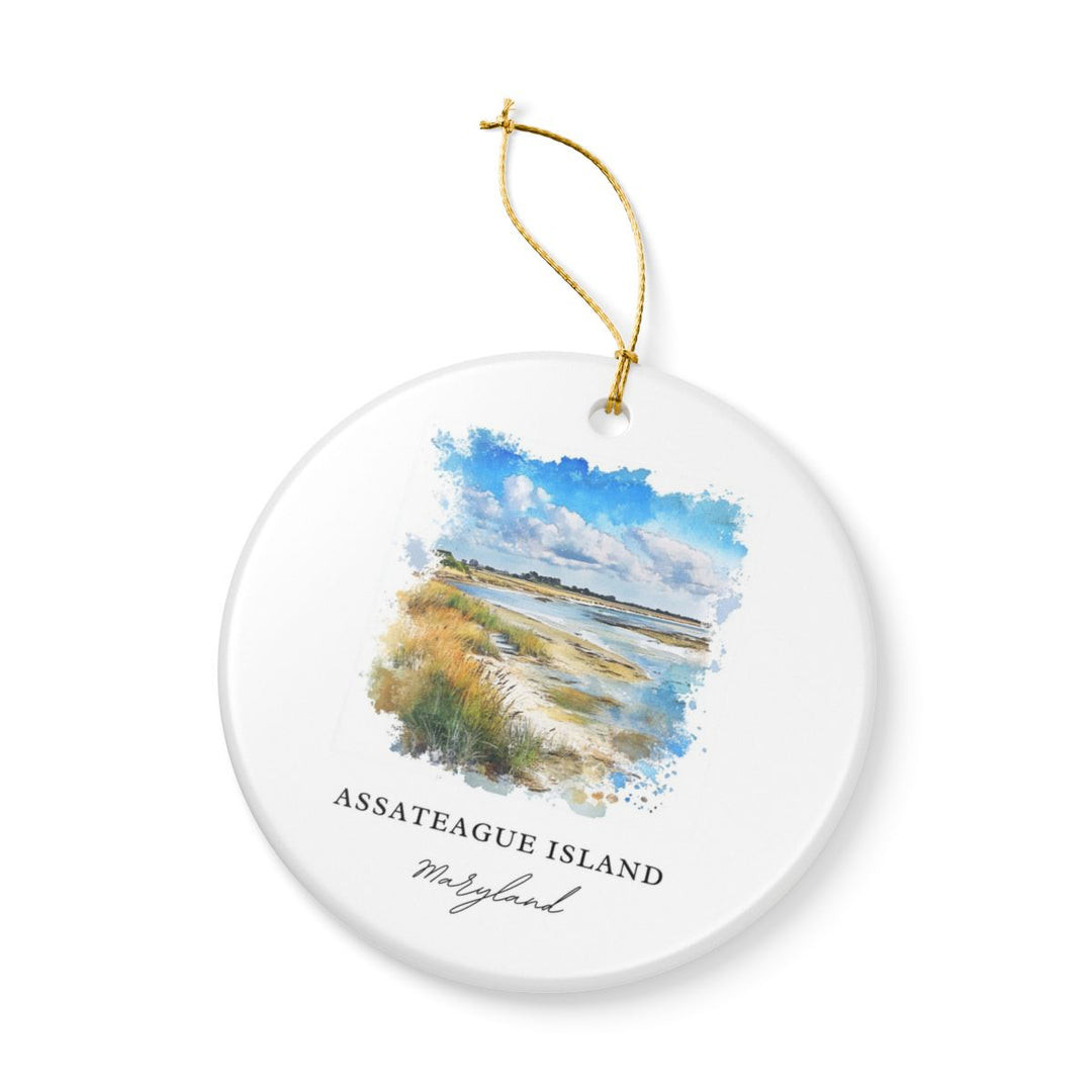 Assateague Island Maryland USA Ornament: Unique Assateague Island Souvenir, Assateague Island Maryland Xmas Decor, and Authentic Assateague Island Gift