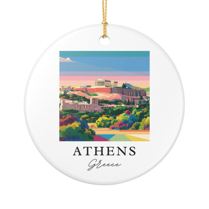 Athens Greece Ornament: Unique Athens Souvenir, Athens Greece Xmas Decor, and Authentic Athens Gift