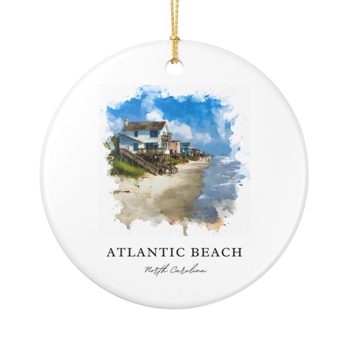 Atlantic Beach North Carolina Ornament: Unique Atlantic Beach Souvenir, Atlantic Beach North Carolina Xmas Decor, and Authentic Atlantic Beach Gift