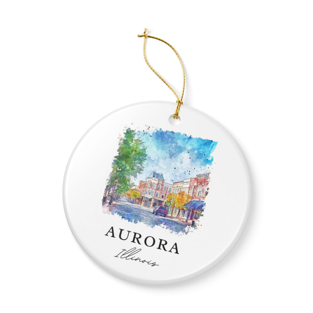 Aurora Illinois USA Ornament: Unique Aurora Souvenir, Aurora Illinois Xmas Decor, and Authentic Aurora Gift