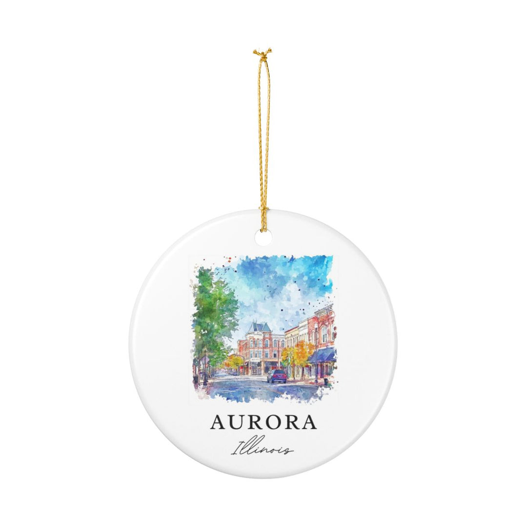 Aurora Illinois USA Ornament: Unique Aurora Souvenir, Aurora Illinois Xmas Decor, and Authentic Aurora Gift