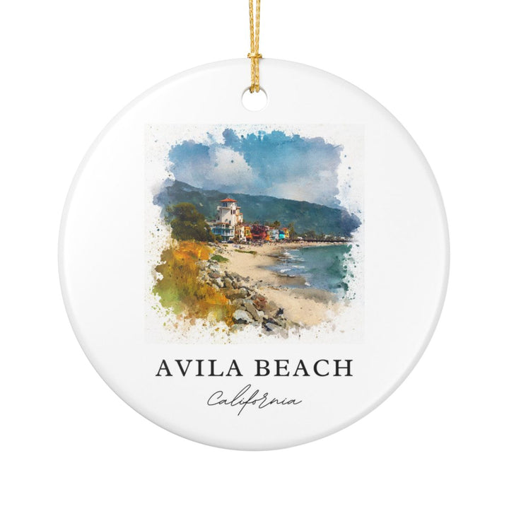 Avila Beach California Ornament: Unique Avila Beach Souvenir, Avila Beach California Xmas Decor, and Authentic Avila Beach Gift