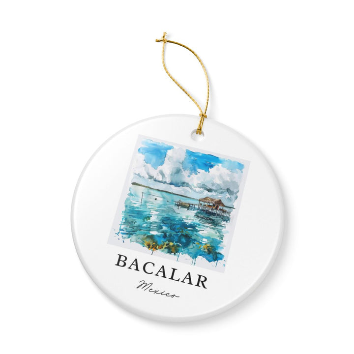 Bacalar Mexico Ornament: Unique Bacalar Souvenir, Bacalar Mexico Xmas Decor, and Authentic Bacalar Gift
