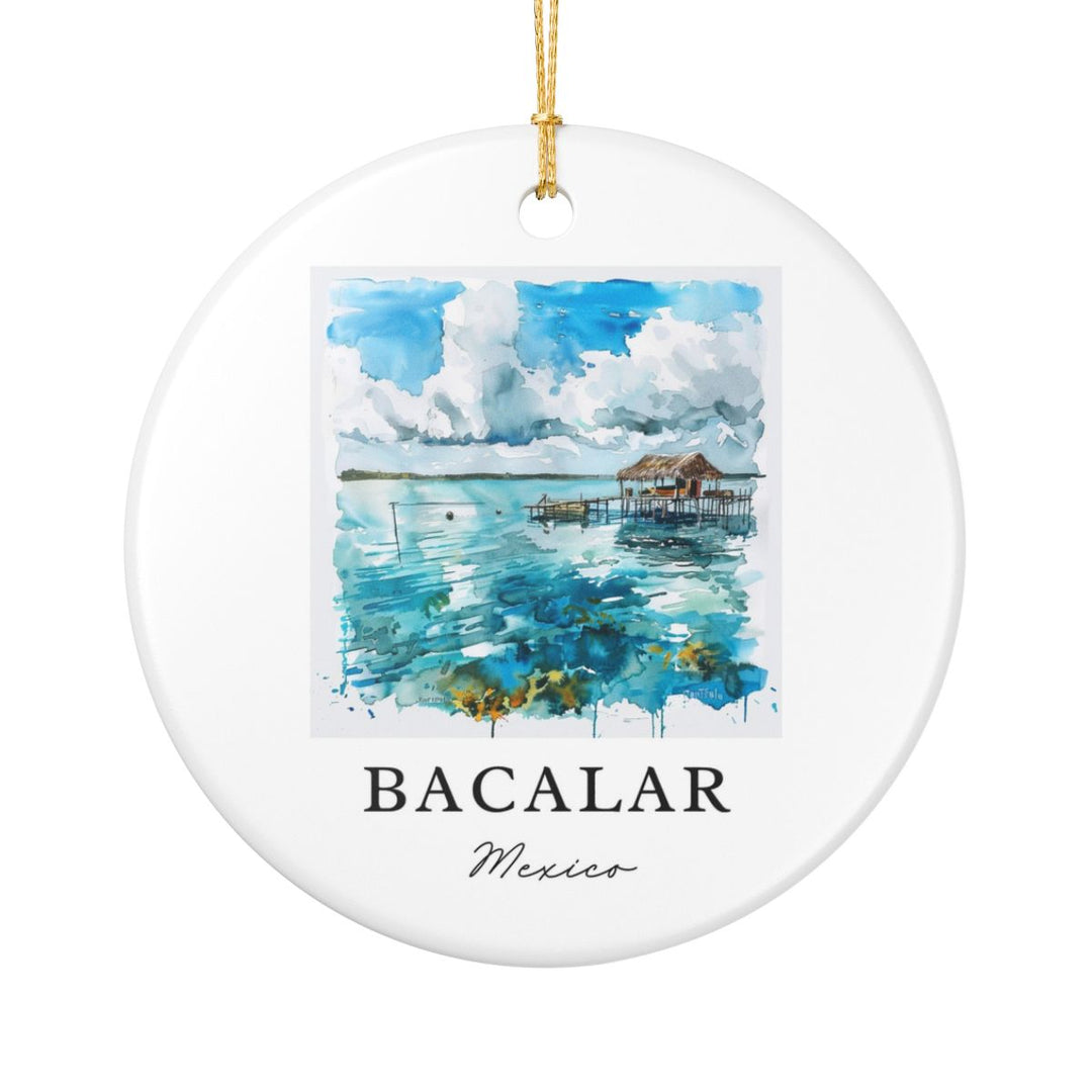 Bacalar Mexico Ornament: Unique Bacalar Souvenir, Bacalar Mexico Xmas Decor, and Authentic Bacalar Gift