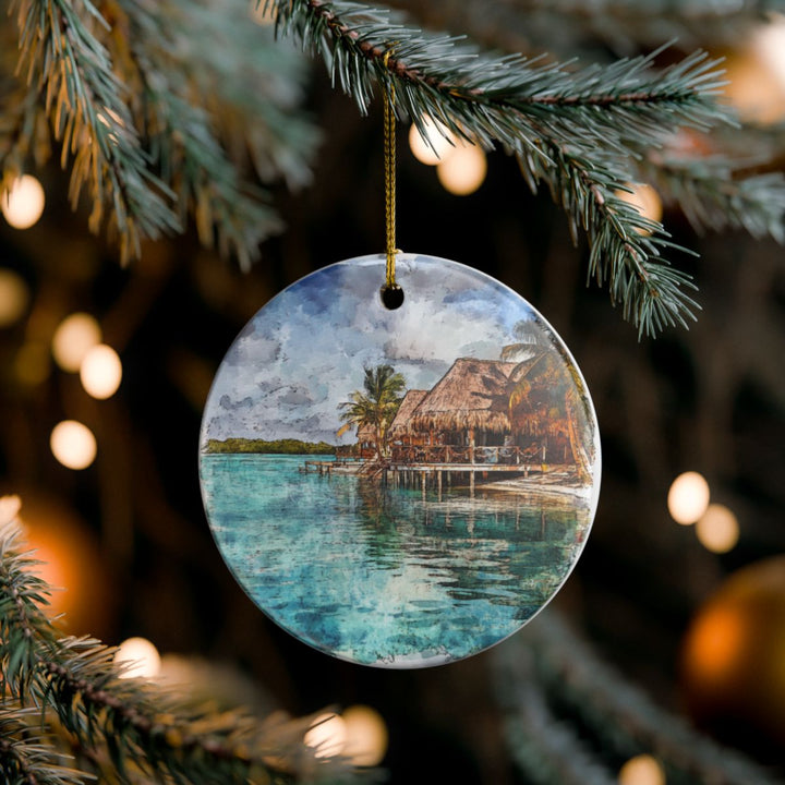 Bacalar Mexico Ornament: Unique Bacalar Souvenir, Bacalar Mexico Xmas Decor, and Authentic Bacalar Gift