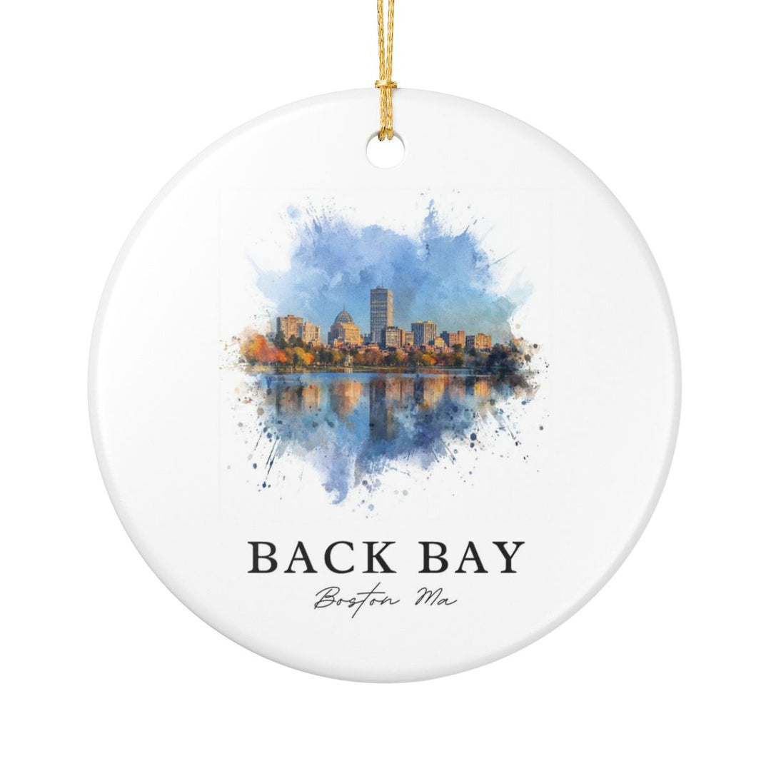 Back Bay Boston MA Ornament: Unique Back Bay Boston Souvenir, Back Bay Boston Massachusetts Xmas Decor, and Authentic Back Bay Boston Gift