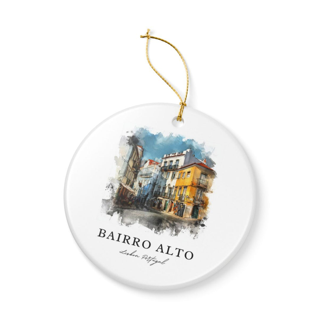 Bairro Alto Lisbon Portugal Ornament: Unique Bairro Alto Lisbon Souvenir, Bairro Alto Lisbon Portugal Xmas Decor, and Authentic Bairro Alto Lisbon Gift