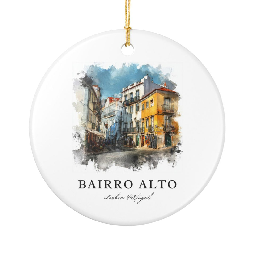 Bairro Alto Lisbon Portugal Ornament: Unique Bairro Alto Lisbon Souvenir, Bairro Alto Lisbon Portugal Xmas Decor, and Authentic Bairro Alto Lisbon Gift