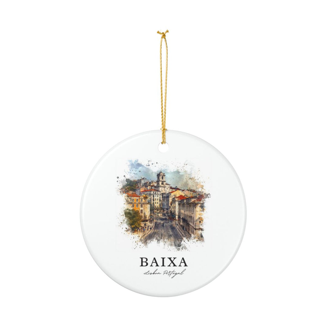 Baixa Lisbon Portugal Ornament: Unique Baixa Lisbon Souvenir, Baixa Lisbon Portugal Xmas Decor, and Authentic Baixa Lisbon Gift