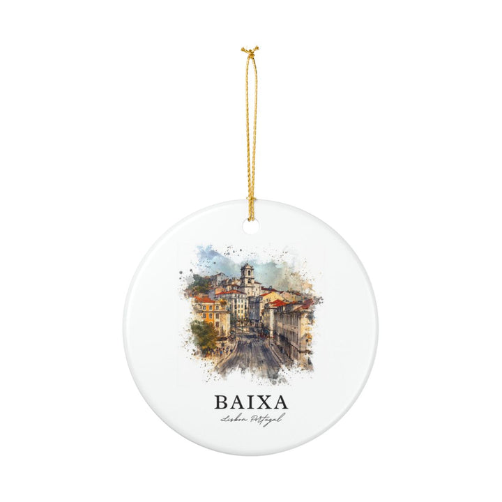Baixa Lisbon Portugal Ornament: Unique Baixa Lisbon Souvenir, Baixa Lisbon Portugal Xmas Decor, and Authentic Baixa Lisbon Gift