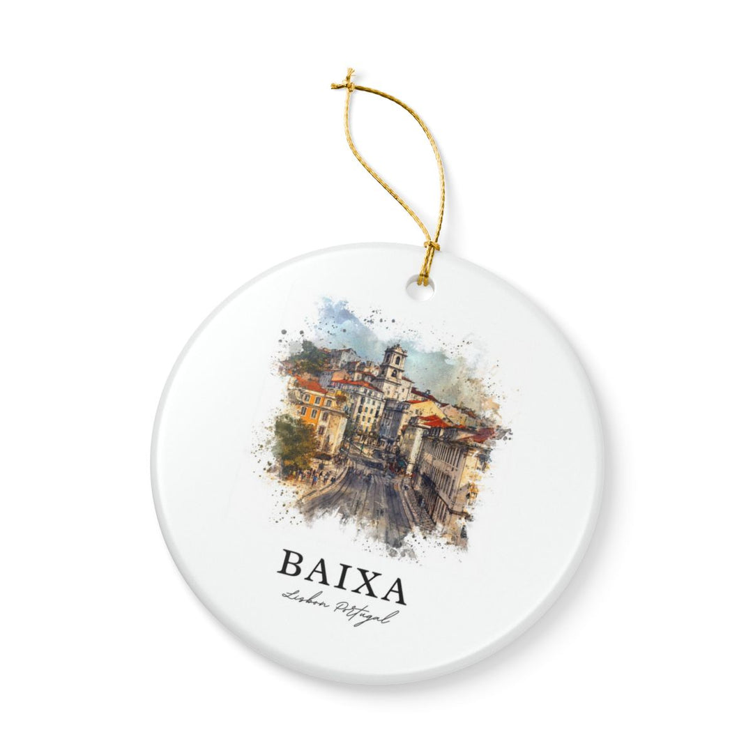Baixa Lisbon Portugal Ornament: Unique Baixa Lisbon Souvenir, Baixa Lisbon Portugal Xmas Decor, and Authentic Baixa Lisbon Gift