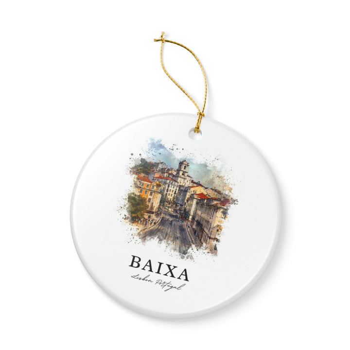 Baixa Lisbon Portugal Ornament: Unique Baixa Lisbon Souvenir, Baixa Lisbon Portugal Xmas Decor, and Authentic Baixa Lisbon Gift