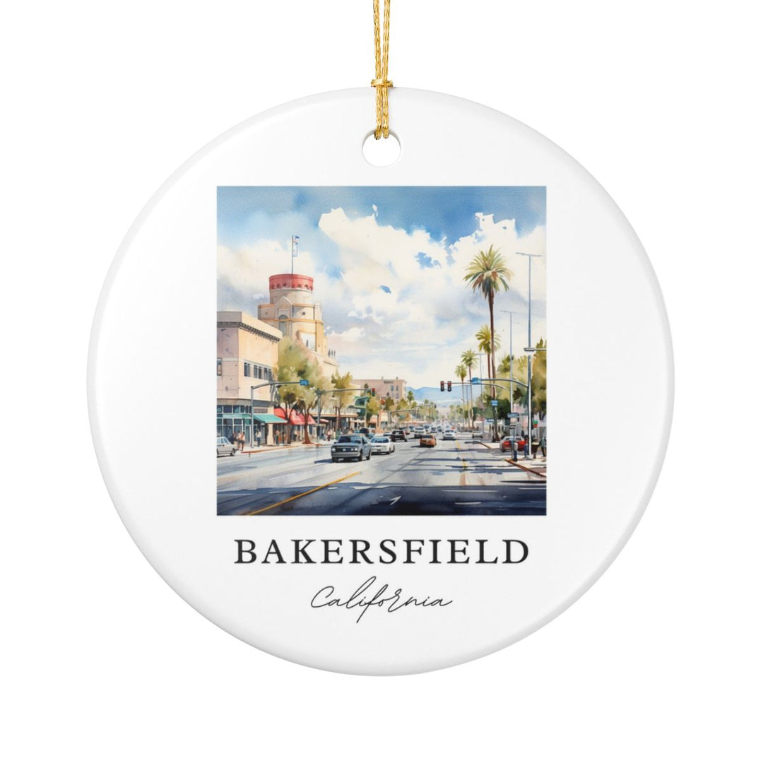 Bakersfield California Ornament: Unique Bakersfield Souvenir, Bakersfield California Xmas Decor, and Authentic Bakersfield Gift