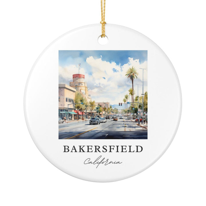 Bakersfield California Ornament: Unique Bakersfield Souvenir, Bakersfield California Xmas Decor, and Authentic Bakersfield Gift