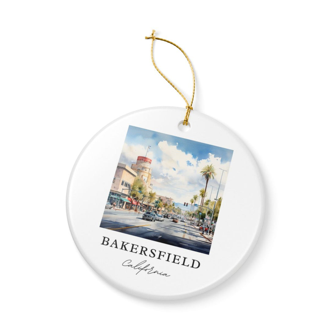 Bakersfield California Ornament: Unique Bakersfield Souvenir, Bakersfield California Xmas Decor, and Authentic Bakersfield Gift