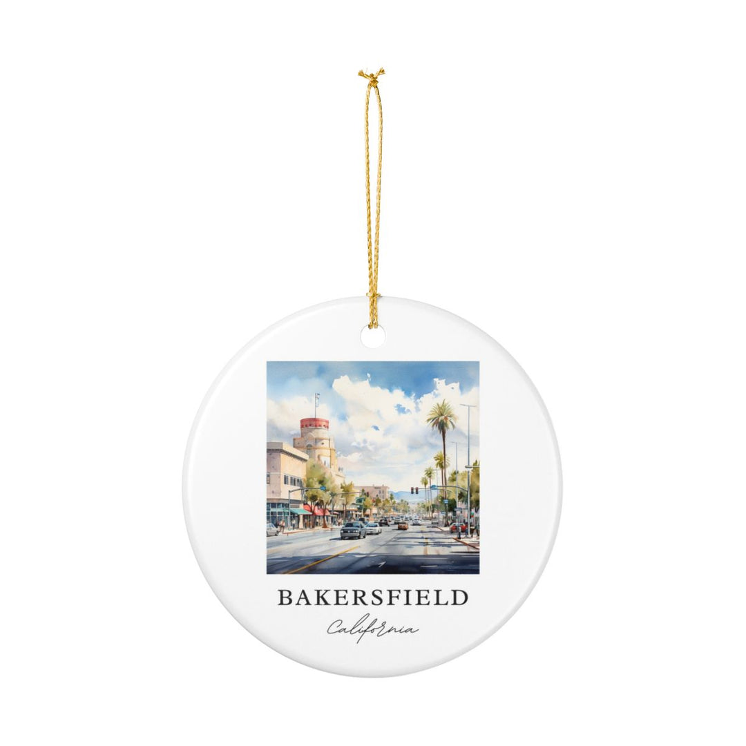 Bakersfield California Ornament: Unique Bakersfield Souvenir, Bakersfield California Xmas Decor, and Authentic Bakersfield Gift