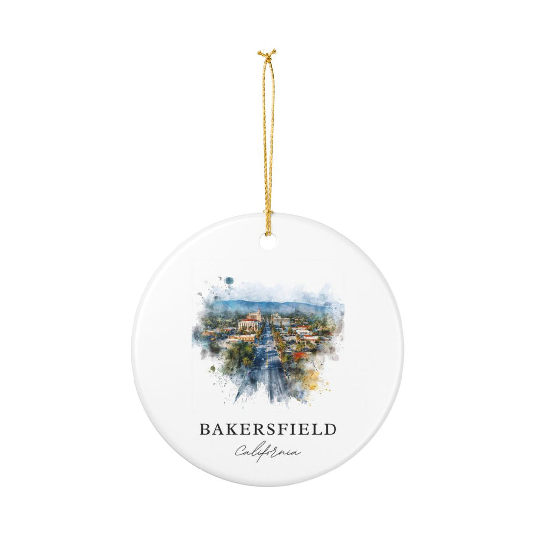 Bakersfield California Ornament: Unique Bakersfield Souvenir, Bakersfield California Xmas Decor, and Authentic Bakersfield Gift
