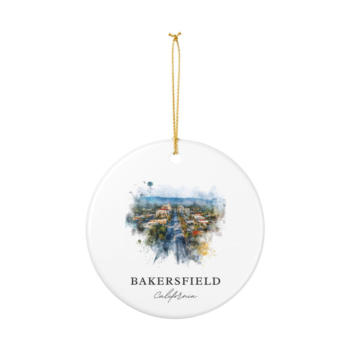 Bakersfield California Ornament: Unique Bakersfield Souvenir, Bakersfield California Xmas Decor, and Authentic Bakersfield Gift