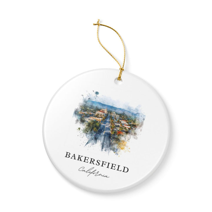 Bakersfield California Ornament: Unique Bakersfield Souvenir, Bakersfield California Xmas Decor, and Authentic Bakersfield Gift