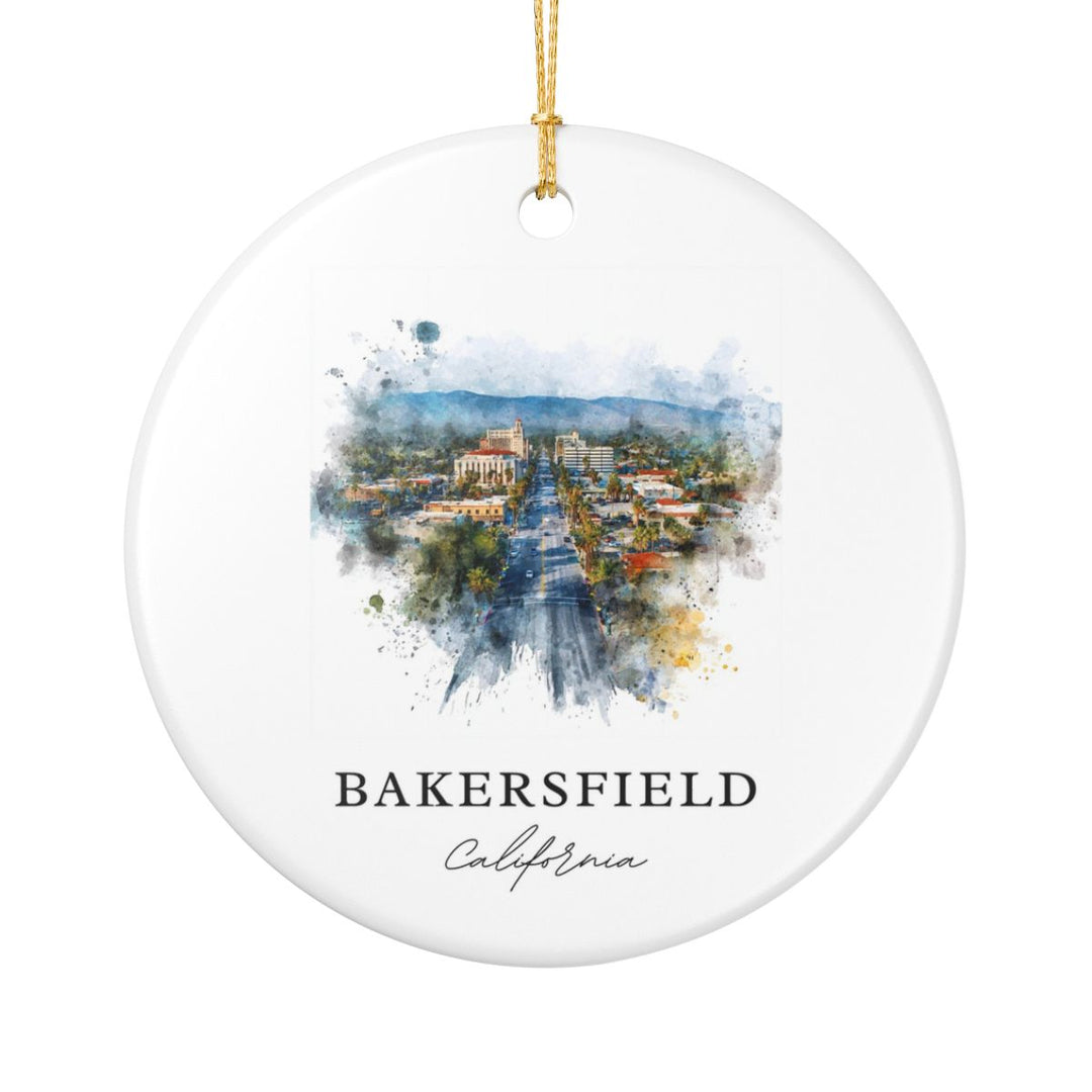 Bakersfield California Ornament: Unique Bakersfield Souvenir, Bakersfield California Xmas Decor, and Authentic Bakersfield Gift