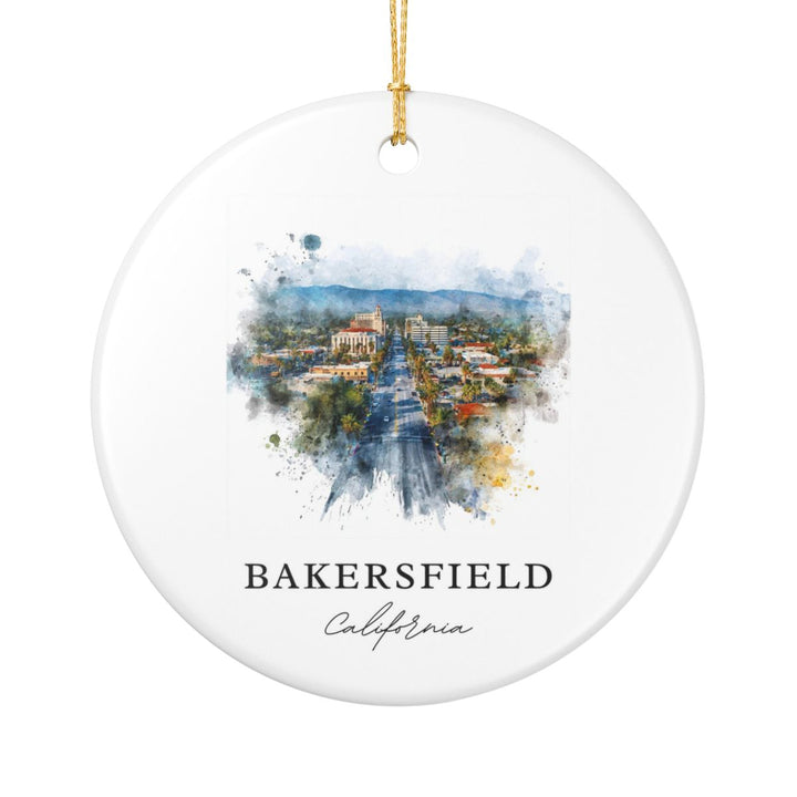 Bakersfield California Ornament: Unique Bakersfield Souvenir, Bakersfield California Xmas Decor, and Authentic Bakersfield Gift