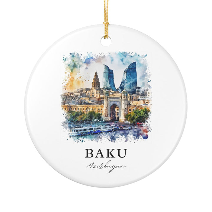 Baku Azerbaijan Ornament: Unique Baku Souvenir, Baku Azerbaijan Xmas Decor, and Authentic Baku Gift