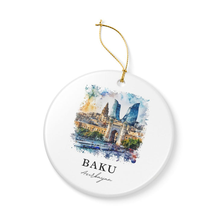 Baku Azerbaijan Ornament: Unique Baku Souvenir, Baku Azerbaijan Xmas Decor, and Authentic Baku Gift