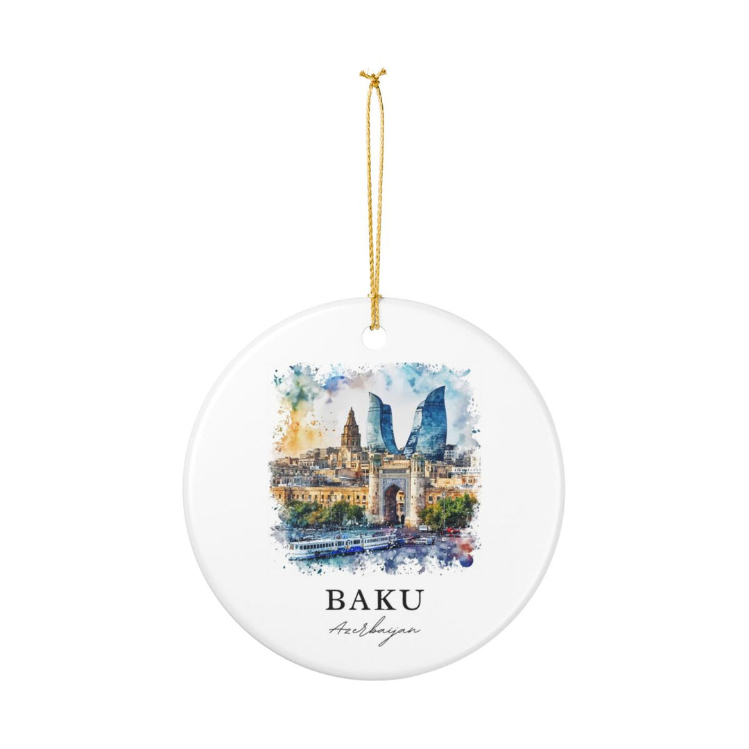 Baku Azerbaijan Ornament: Unique Baku Souvenir, Baku Azerbaijan Xmas Decor, and Authentic Baku Gift