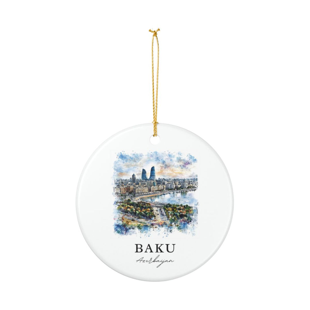 Baku Azerbaijan Ornament: Unique Baku Souvenir, Baku Azerbaijan Xmas Decor, and Authentic Baku Gift