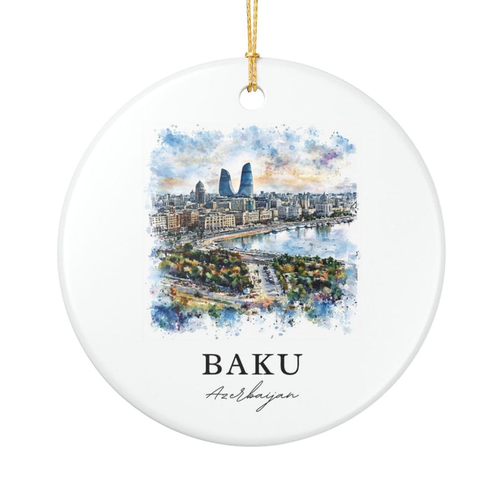Baku Azerbaijan Ornament: Unique Baku Souvenir, Baku Azerbaijan Xmas Decor, and Authentic Baku Gift