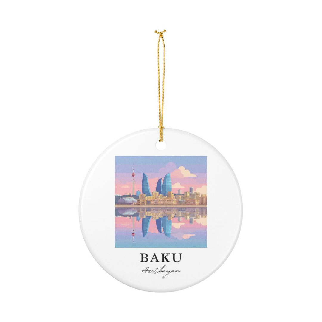 Baku Azerbaijan Ornament: Unique Baku Souvenir, Baku Azerbaijan Xmas Decor, and Authentic Baku Gift