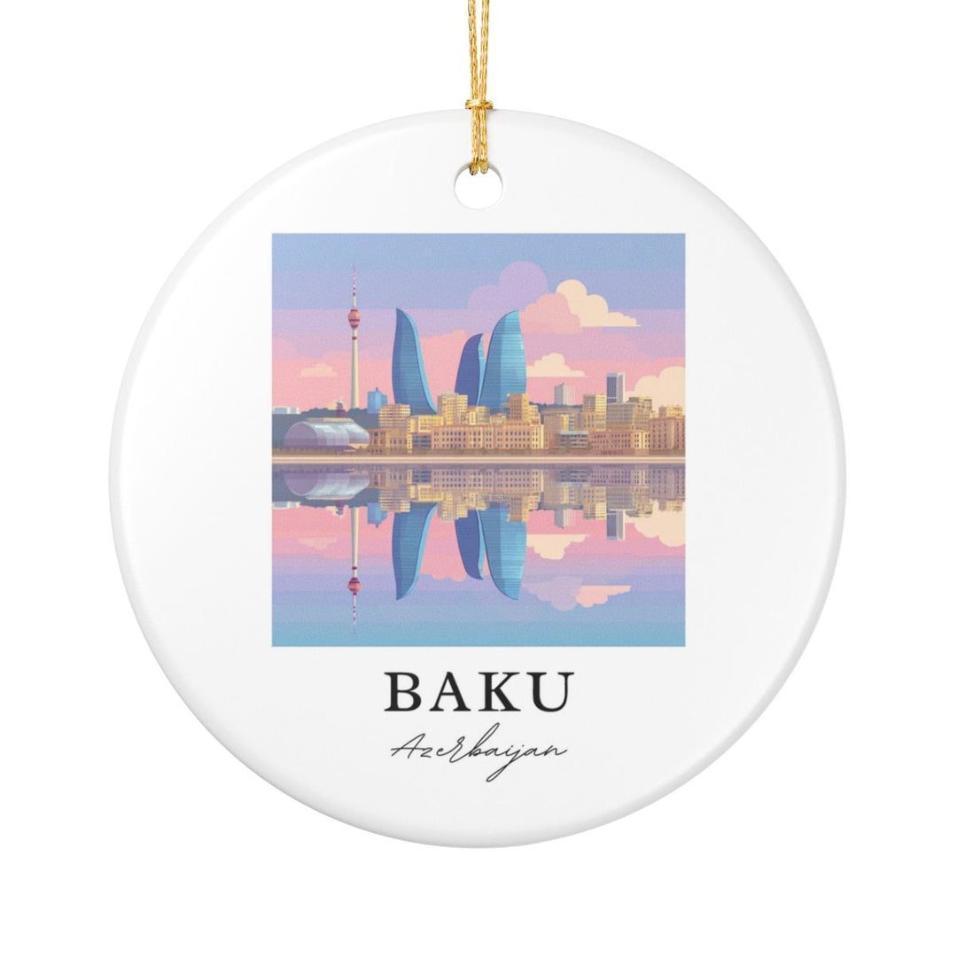 Baku Azerbaijan Ornament: Unique Baku Souvenir, Baku Azerbaijan Xmas Decor, and Authentic Baku Gift