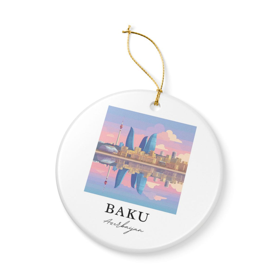 Baku Azerbaijan Ornament: Unique Baku Souvenir, Baku Azerbaijan Xmas Decor, and Authentic Baku Gift