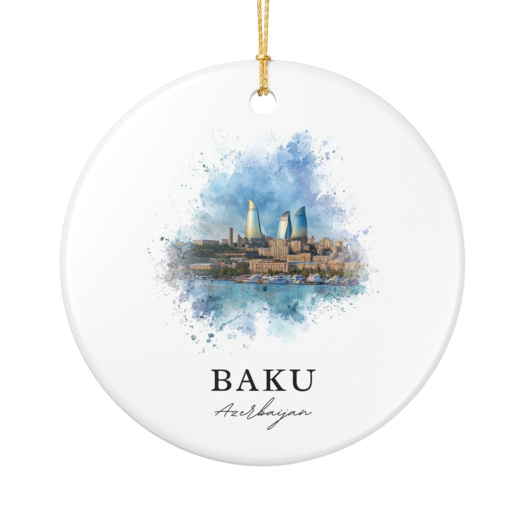 Baku Azerbaijan Ornament: Unique Baku Souvenir, Baku Azerbaijan Xmas Decor, and Authentic Baku Gift