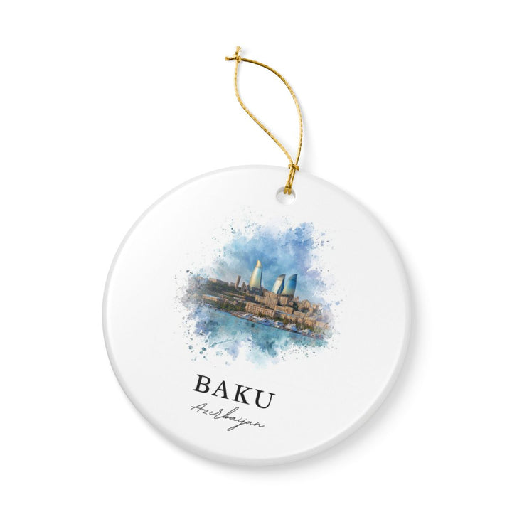Baku Azerbaijan Ornament: Unique Baku Souvenir, Baku Azerbaijan Xmas Decor, and Authentic Baku Gift