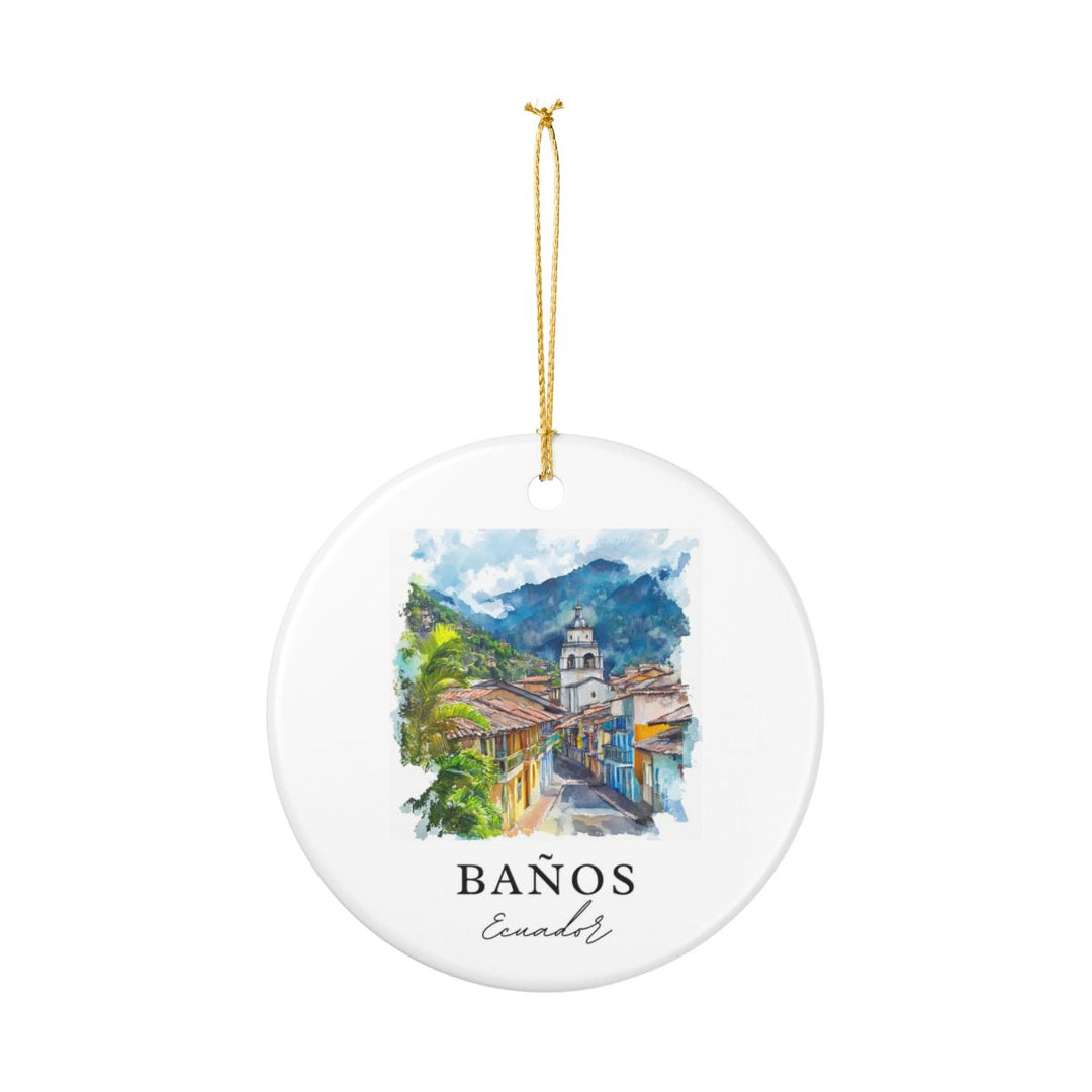 Banos Ecuador Ornament: Unique Banos Ecuador Souvenir, Banos Ecuador Xmas Decor, and Authentic Banos Ecuador Gift