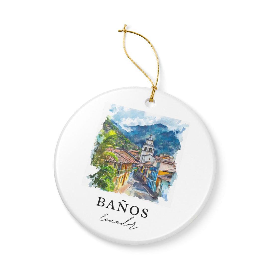 Banos Ecuador Ornament: Unique Banos Ecuador Souvenir, Banos Ecuador Xmas Decor, and Authentic Banos Ecuador Gift