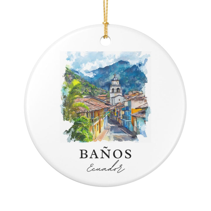 Banos Ecuador Ornament: Unique Banos Ecuador Souvenir, Banos Ecuador Xmas Decor, and Authentic Banos Ecuador Gift