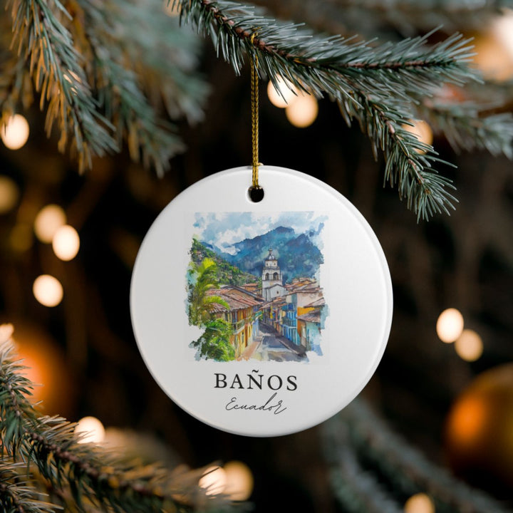 Banos Ecuador Ornament: Unique Banos Ecuador Souvenir, Banos Ecuador Xmas Decor, and Authentic Banos Ecuador Gift