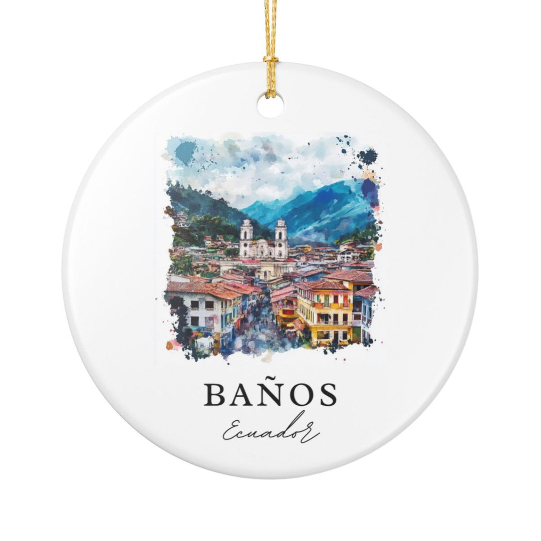 Banos Ecuador Ornament: Unique Banos Ecuador Souvenir, Banos Ecuador Xmas Decor, and Authentic Banos Ecuador Gift